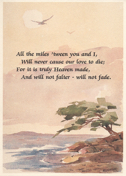 Pearls of Love - Romantic Card No  20 - All the Miles